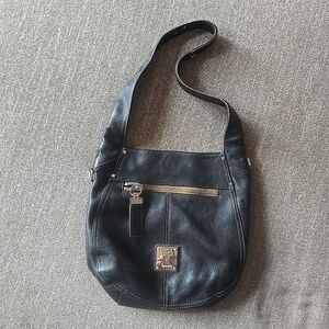Tignanello Black Leather Shoulder Purse Y2k Chunky Hardware Pebble Leather